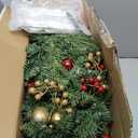 HiBean Pre-lit 9ft Christmas Garland with Red Berries and Pine Cones and 50 Battery Operated Soft White LED Lights with Timer, Artificial Holiday Decoration Door Outdoor (Red)