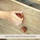 Ellementry Set of 6 Handcrafted Wooden Cabinet Knobs Brown Concave Decorative Drawer Knobs for Dresser, Cupboard & Furniture Artisan Furniture Hardware for Kitchen and Wardrobe