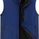Men's Lightweight Vest Softshell Outerwear Windproof Sleeveless Jacket for Golf Running Hiking (Blue, XL)