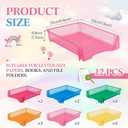 Geetery Turn in Trays Classroom, Clear Mixed Color, Set of 12 | Plastic Trays for Teachers Stackable Paper Tray Classroom Teachers Desk Letter Organizer Storage Baskets for Office,Desk,Home