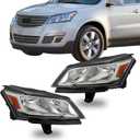 labwork 2PCS Headlights Assembly Chrome Housing Replacement for Traverse 2013-2017 Halogen Driver Side and Passenger Side LH RH 84262931 84262932