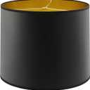 Aspen Creative 31099 Transitional Hardback Drum (Cylinder) Shaped Spider Construction Lamp Shade in Black with Gold inside Washi Paper, 16" wide (16" x 16" x 12")