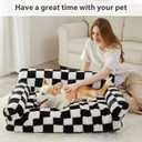 BFPETHOME Large Dog Couch Bed, Cute Pet Sofa with Non-Slip Bottom, Checkered Dog Bed with Washable Cover, XL Pet Couch (Black&White)