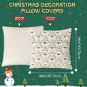 HUGOMOVA Christmas Pillow Covers 18x18 inch Set of 2 Christmas Decorations Soft Plush Faux Fur Wool Beige Xmas Tree Throw Pillow Cases Winter Holiday Decor for Sofa Living Room