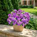 Fake Geraniums Artificial Flowers for Outdoors Outside, 6 Bundles Purple Silk Geraniums Fake Flowers Plants Realistic UV Resistant Faux Flowers for Outdoor Planters Garden Balcony Yard Porch Indoor