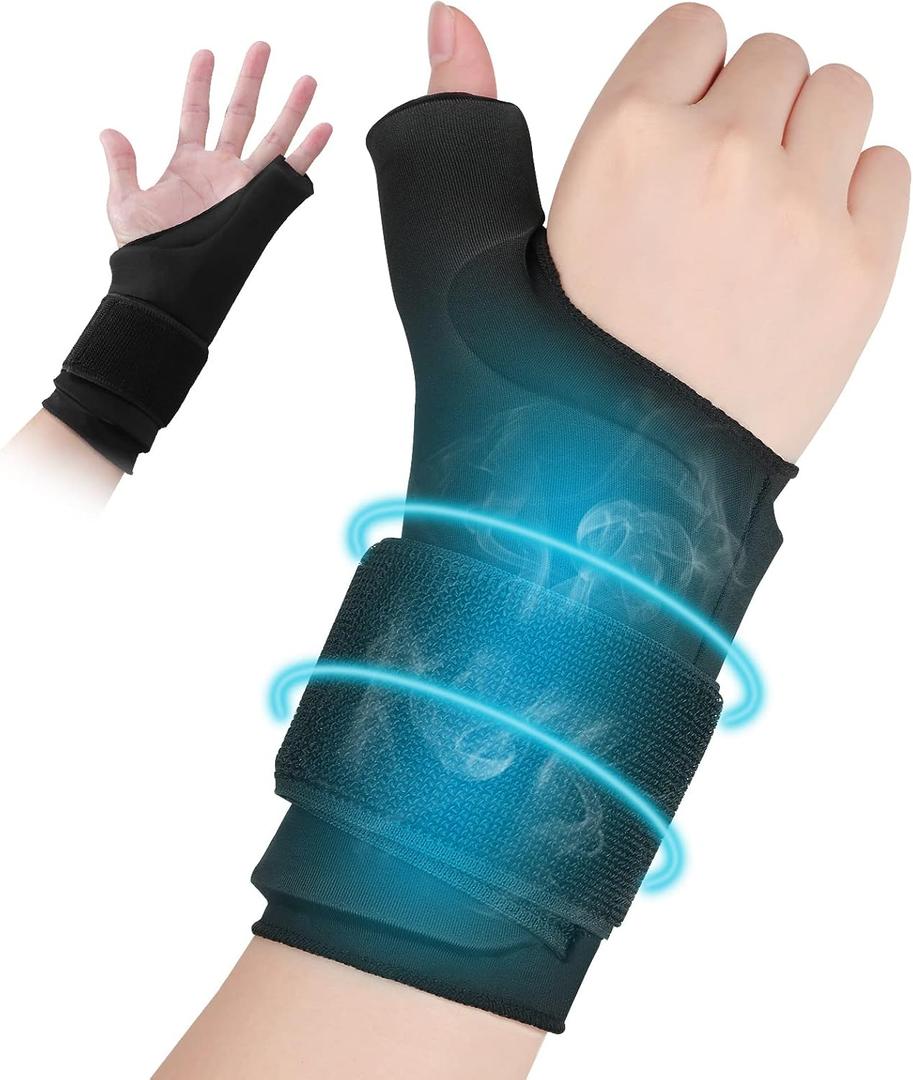 Tolaccea Thumb Wrist Ice Pack for Pain Relief, Soft Gel Cold Pack for Hot & Cold Therapy, Reusable for Injuries,Arthritis,Tendonitis,Carpal Tunnel,Swelling & Bruises - for Either Wrist