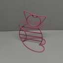 Urban Deco Cat Shaped Jewelry Organizer Stand - Earring Holder With 48 Stud Holes, Metal Display Vanity Organizer for Girls - Pink