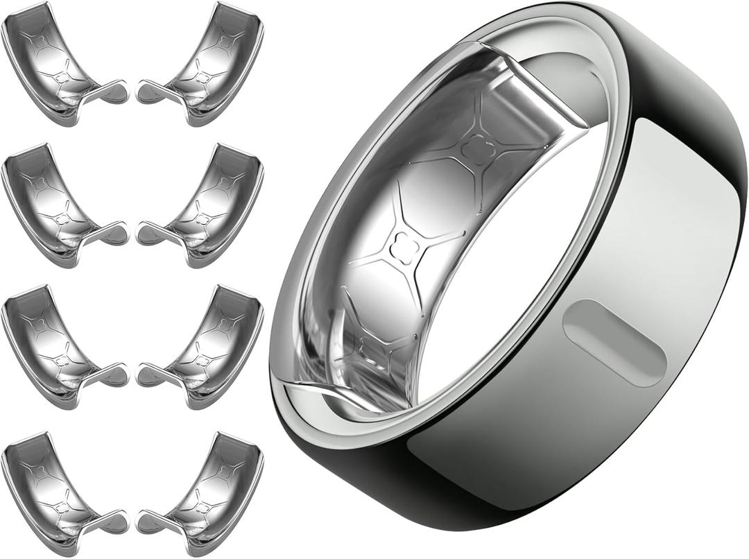 YWXTW [Invisible Grips for Oura Ring Size Adjuster, Waterproof Adhesive Guard Compatible with Samsung/Ultrahuman Ring, Thinner Sizers for Smart Ring, 8 Pack (Small, Silver)