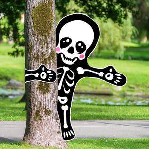 53 x 47'' Halloween Bendable Tree Wrap Skeleton Decoration Huge Cute Skeleton Design Decorations for Halloween Outdoor Indoor Lawn Tree Decor House Props Supply