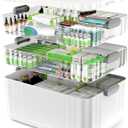 ARSTPEOE 3-Tier Medicine Organizer - Portable Medicine Cabinet with Plastic Handle, Multipurpose Medical Box, Pill Organizer, Empty First Aid Kit for Home
