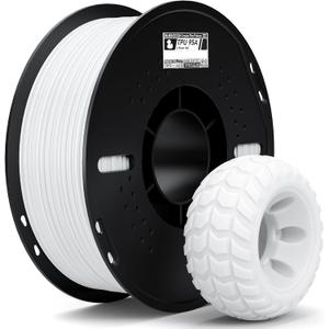 ELEGOO TPU Filament 1.75mm White 1KG, 95A Flexible Soft 3D Printing Filament 1KG Spool(2.2lbs) Fits for Most FDM 3D Printers