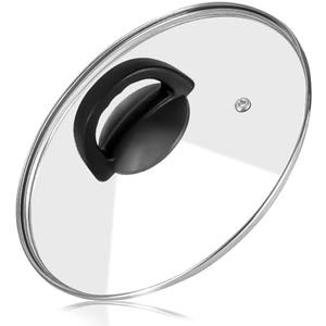 Tempered Glass Pan Lid, 8" Pot Lid with Heat Resistant Handle, Pan Cover for Frying Pan, Skillet, Cast Iron, Wok, Universal Cookware