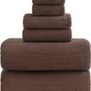 YTYC Towels, 39x78 Inch Oversized Bath Sheets for Adults Luxury Extra Large Bath Towels Sets of 6 Super Soft Shower Towels for Bathroom Microfiber 80% Polyester (Brown, 6 Piece)