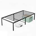 Sweetcrispy Twin Size 18 Inch Platform Bed Frame, Heavy Duty Metal Foundation Frame, Noise-Free Sturdy Steel Slats, Underbed Storage, No Box Spring Needed, Quick Setup
