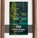 4x6 Natural Dark Walnut Solid Wood Picture Frames, Hand Make Crafted Original Wood Frame with Mat to 3x5,Rounded Edge Wooden Photo Frame, For TableTop and Wall Decoration