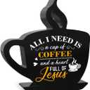 Coffee Bar DecorAll I Need Is A Cup of Coffee,Rustic Farmhouse Decor,Gift for Home Kitchen Tabletop Office Decorations,Farmhouse Decorations for Bar Station 5x5 Inch