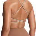 Aoxjox Women's Workout Sports Bras Fitness Trinity Ivy Low Impact Bra Yoga Crop Tank (S)