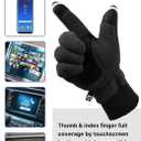 Winter Gloves Women Men - Winter Gloves for Women Cold Weather, Large Touch Screen Solid Lightweight Waterproof Thermal Ski Gloves for Running Cycling Outdoor Activities, Black