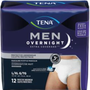Tena Men's Overnight Underwear Size L/XL Extra Coverage, 48(4×12) Pieces
