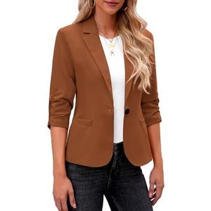 LookbookStore Blazers for Women Suit Jackets Dressy 3/4 Sleeve Blazer Business Casual Outfits for Work, XL