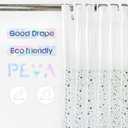 Riyidecor PEVA Thin Clear Shower Curtain LinerWeighted MagnetPlastic Holographic Glitter Star Premium Lighweight Water Repellent Rust Proof Grommet for Bathroom Waterproof 12 Pack Hooks 72Wx72H Inch (01magnet)