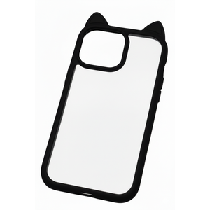 iPhone 16 Pro Max Case Cute 3D Bow for Women Girls, Kawii Cat Ear Kitty Design Soft Silicone and Clear Hard Shockproof Black Phone Case for iPhone 16 Pro Max 6.9inch