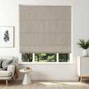 Joydeco Cordless Roman Shades, Linen Window Blinds, 43" W×75" H, Linen (