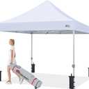 MASTERCANOPY Pop Up Canopy Tent Commercial Grade 10'x10' Instant Shelter (White)