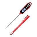 Lonicera Digital Cooking Thermometer for Bread Baking, Food and Water Temperature Measurement. Waterproof and Long Stem with Meat Temp Guide, Display with Backlit (Red)