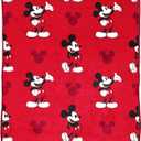 Jay Franco Disney Mickey Mouse Plush Throw Blanket - Measures 50 x 60 Inches - Kids Super Soft Red Fleece Bedding