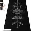 Yoga Mat With Strap 5mm Non Slip Suede & TPE - Eco-Friendly Fitness & Exercise Mat for Home Gym, Pilates, Hot Yoga, and Meditation - Lightweight Durable 72 x 24 inch Workout Mat for Women, Men (Black)