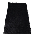 BSICPRO Bathroom Rugs and Mats Sets, 2 Piece Thick Absorbent Chenille Bath Mat Rug Set Non Slip, Soft Shaggy Bath Room Floor Mats for Bathroom, Machine Washable (20" x 47" Plus 16" x 24", Black)