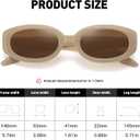 Trendy Skinny Oval Sunglasses for Women Men Retro 90s Fashion Narrow Square Rectangle Sunglasses Vintage UV400 (Light Brown Frame-brown Lens)