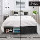 Nestl Pinch Pleat Twin Bed Skirt - 14" Drop, Premium Microfiber Black Bedskirt