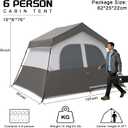 HG 6-8 Person Camping Tent Waterproof Family Cabin Tent for Camping