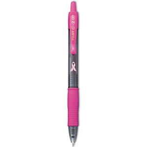 PILOT G2 Premium Pink Ribbon Retractable Gel Roller Ball Pen, Fine Point, Black Ink, 12Pack (31332)