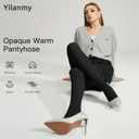 Yilanmy Cable Knit Sweater Tights for Women Opaque Thick Thermal Tights Warm Winter Stockings (M)