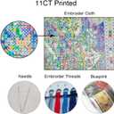 DMCVIVR Stamped Cross Stitch Kits for Beginners Adults Needlepoint Kits for Beginners Embroidery Kits for Adults Crossstitch Kit for Beginners 11CT-Bird House 18x18 inch (Artdesign35)