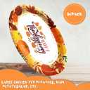 YQUQWN 50 PCS Oval Thanksgiving Paper Plates 12 x 10 Inch Heavy Duty Disposable Plates for Pumpkin Fall Harvest Holiday Thanksgiving Party Supplies Table Decor