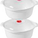 2 PCS Microwave Bowls with Lids Ramen Cooker Soup Bowls with Handls Microwavable Bowl Dishes Noodle Cooker Microwave Cookware for Office, College Dorm