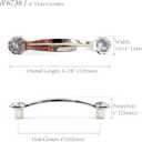 JETLAND Cabinet Drawer Crystal Pulls, 4-Pack, White with Clear Glass, 4" Hole Centers, Shining Daisy, Cabinet Handles for Dresser Nightstand Furniture, PW6738WW102