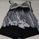 Yanekop Womens Tankini Swimsuits Tummy Control Bathing Suits Two Piece Flowy Swimwear with Boyshorts(01 Black,2XL)
