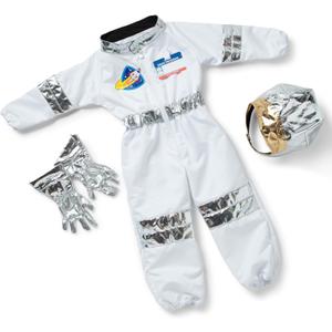 Melissa & Doug Astronaut Costume Role Play Space Set (5-Piece) - Jumpsuit, Helmet, Gloves, Name Tag - Pretend Astronaut Outfit with Realistic Accessories, Kids Dress Up for Toddlers & Children Ages 3+