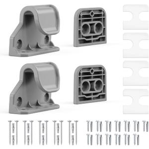EZIGO Retractable Baby Gates Replacement Parts, Full Set Wall Mounting Accessories Including Brackets, Latches, Screws for 100/120 inch Extra Wide Baby Gate Mesh Gate Retractable Dog Gate, Gray