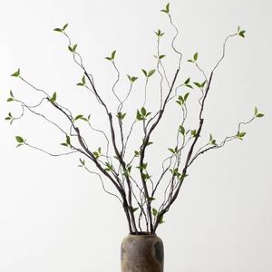 AYLSON4pcs 40inch Artificial Hanging Vines with Realistic Leaves Fake Tree Branches for Vase Bendable Greenery for Room Plants Decor Faux Tree Stems Christmas Halloween Easter DecorVASE NOT INCLUDED (Dark Gray+green)