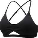YEOREO Women's Sports Bras Chilene Strappy Criss Cross Open Back Low Impact Removable Cups Gym Yoga Workout Bra Medium