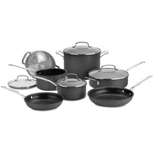 Cuisinart 11-Piece Cookware Set, Black, Chef's Classic Nonstick Hard Anodized, 66-11