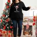 BLANCHES Plus Size Christmas Sweatshirts for Women Funny Xmas Sweater Pullover Cute Holiday Merry Christmas Graphic Tops (XXXL)