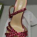 HOCHFART Women's Rhinestone Stiletto High Heels Buckle Strappy Heeled Sandals Round Toe Sexy Dressy Pumps Shoes, Size 8