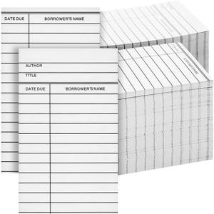 Best Paper Greetings 500 Pack Library Checkout Cards - Vintage-Style Due Date Record Keeping for Book Pockets and Office Supplies Cataloging (White, 3x5 Inches) - Office Supplies